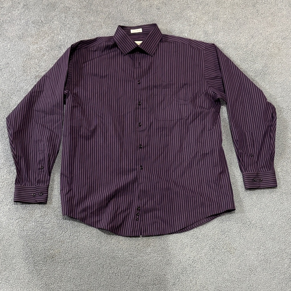 Men's Pronto Uomo Purple Striped Button Down Shirt
